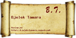 Bjelek Tamara névjegykártya